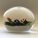 Signed Rick Ayotte Lampwork Art Glass Paperweight Bird with Flowers
