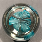 Vintage Strathearn Art Glass Paperweight Blue Crimp Style Tulip Spring Flowers