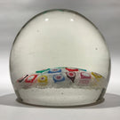 Rare Murano Art Glass Paperweight Chequered Spaced Millefiori