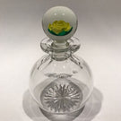 Vintage Francis Whittemore Art Glass Paperweight Yellow Crimp Rose Bottle