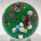 Vintage Murano Art Glass Paperweight Scatter Millefiori on Aventurine