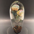 Richard Satava Double Passion Moon Jellyfish Art Glass Paperweight Sculpture