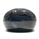Signed Mark Cantor Art Glass Paperweight Metallic Pulled Feather Design