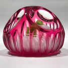 Vintage Murano Art Glass Paperweight Double Pear Faceted Ruby Flash Overlay