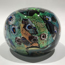 Signed Peter Vanderlaan Art Glass Paperweight Dichroic Millefiori Scramble
