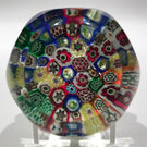 Vintage Murano Footed Art Glass Paperweight Closepacked Complex Millefiori