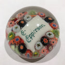 Antique German Art Glass Paperweight Millefiori Name Plaque