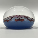 Vintage Peter Mcdougall Art Glass Paperweight 6 Spoke Millefiori Twists on Blue