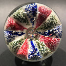 Antique Millville Footed Art Glass Paperweight Tricolor Paneled Umbrella