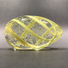 Vintage Murano Art Glass Paperweight Yellow Streamer Easter Egg