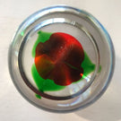 Rare Murano Art Glass Paperweight Large Orange Crimp Rose