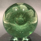 Antique English Floral Green Bottle Dump Art Glass Paperweight