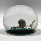 Vintage LE Baccarat Art Glass Paperweight Lampworked Snail with Flowers