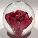 Vintage Vintage Murano Art Glass Paperweight Large Crimp Rose Design
