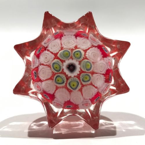 Vintage Strathearn Miniature Molded Art Glass Paperweight Concentric Millefiori
