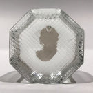 Vintage Pairpoint Art Glass Paperweight  Faceted Sulphide Bust of a Woman