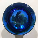 Signed Robert Mason Pairpoint Footed Yellow Crimp Rose Art Glass Paperweight