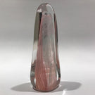 Signed Michael Nourot Art Glass Paperweight Large Upright Pink & Blue Veil