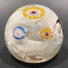 Vintage Murano Fratelli Toso Art Glass Paperweight Millefiori on Lace Ground