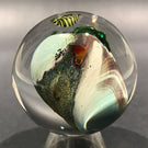 Early Josh Simpson Art Glass Handmade Marble 2” Inhabited Planet