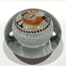 Vintage Blenko Art Glass Paperweight Colored Frit Rooster