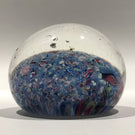 Antique Boston & Sandwich Art Glass Paperweight Millefiori Scramble on Blue