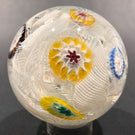 Vintage Murano Fratelli Toso Art Glass Paperweight Millefiori on Lace Ground