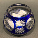 Cristal D Albert Fancy Cut Art Glass Paperweight Albert Schweitzer Sulphide