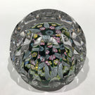 Vintage Whitefriars Multifaceted Art Glass Paperweight Millefiori & Latticino