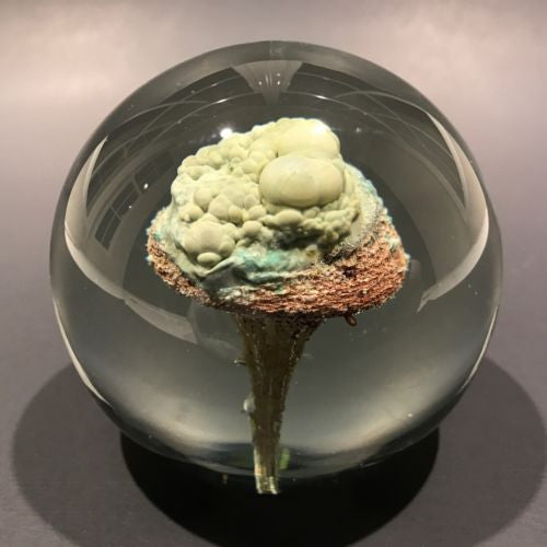 Signed Charles Lotton Art Glass Paperweight Unusual Modern Encased Design