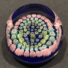 Vintage J Glass Deacons Faceted Art Glass Paperweight Concentric Millefiori