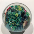 Signed Josh Simpson Art Glass Paperweight Complex Inhabited Millefiori Planet