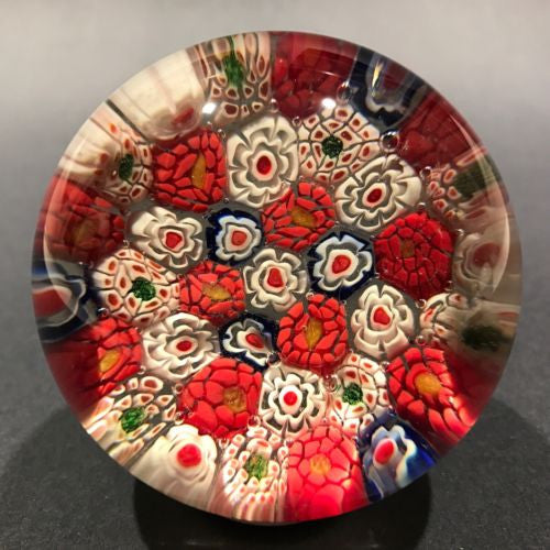 Early Chinese Art Glass Paperweight Closepacked Complex Millefiori