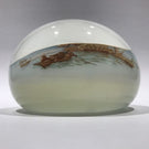 Huge 4" Vintage Murano Encased Pirate Ship Nautical Boat Art Glass Paperweight