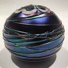 Terry Crider Art Glass Paperweight Iridescent Surface Decorated Threading
