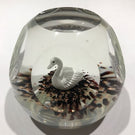 Rare Vintage Murano Faceted Swan Sulphide Art Glass Paperweight