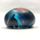 Signed David Lotton Art Glass Paperweight Iridescent Vines With Millefiori