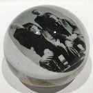 Antique American Graeser? Art Glass Paperweight Four Gentlemen Photo Plaque