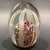 Vintage Murano Art Glass Egg Shaped Paperweight Latticino Streamer Crown