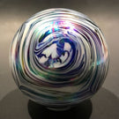 Modern Art Glass Paperweight Surface Decorated Iridescent design