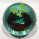 Vintage Pilkington St Helens Glassworks Art Glass Paperweight Yellow Butterfly