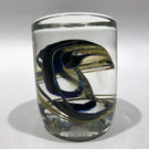 Signed John Lotton Art Glass Paperweight Encased Cylindrical Modern Design