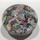 Antique New England Glass Co. Art Glass Paperweight Millefiori Scramble