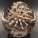 Vintage Murano Art Glass Paperweight Aventurine Abstract Copper & Silver Fire