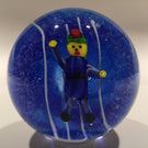 Unusual Murano or Chinese Art Glass Paperweight Lampworked Jester