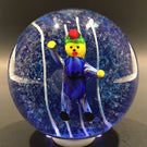 Unusual Murano or Chinese Art Glass Paperweight Lampworked Jester