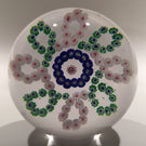 Large Antique Baccarat Art Glass Paperweight Complex Millefiori Garland