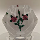 Vintage Saint Louis Art Glass Paperweight Clichy-type Roses on White Ground