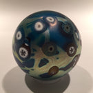 Signed Carl Radke Phoenix Studio Art Glass Paperweight Iridescent Millefiori