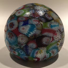 Vintage Murano Art Glass Paperweight Millefiori Scramble Satin Finish